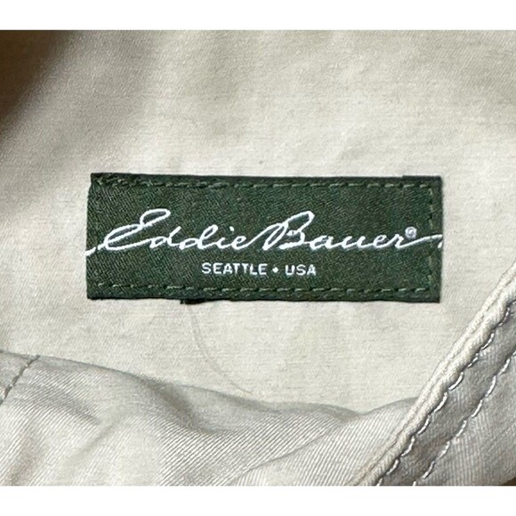 Eddie Bauer Jacket Women's Beige Rain Coat Trench Buttons Mid Length Utility - Picture 4 of 12